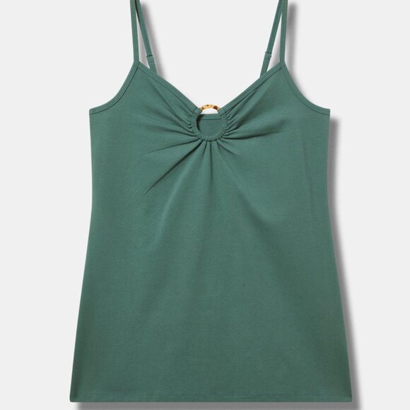 Torrid Cami Tank Top 5X Green O-Ring Scoop Neck Foxy Fitted Layering Plus Size - Picture 2 of 3